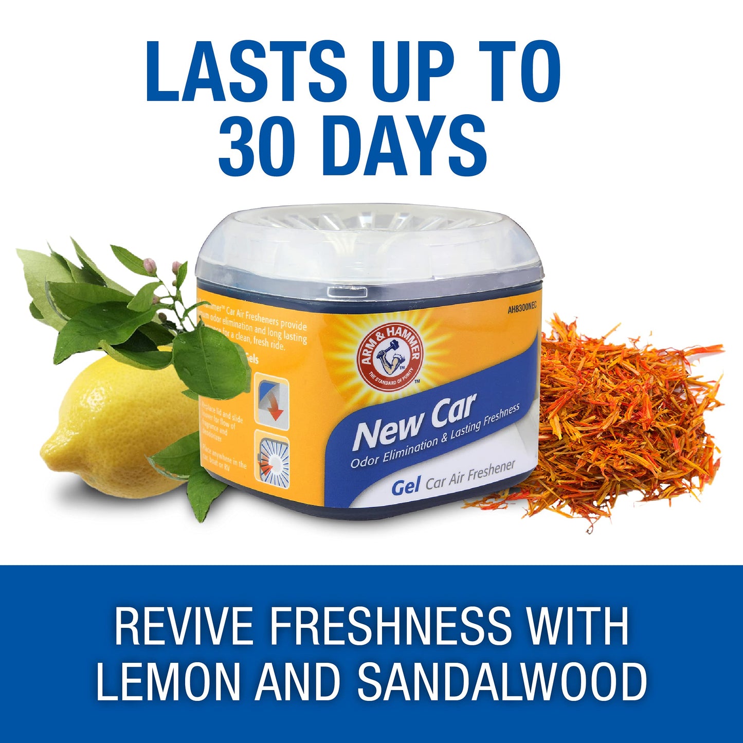 ARM & HAMMER AH8300NEC 4.5oz Gel Air Freshener, New Car, 1 Pack