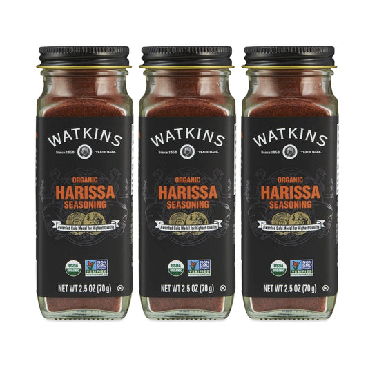 Watkins Gourmet Organic Spice Jar, Harissa, 2.5 oz. Bottle, 3-Pack