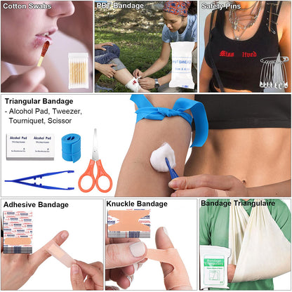 Survival Kit and First Aid Kit, 142Pcs Professional Survival Gear and Equipment with Molle Pouch, for Men Dad Husband Who Likes Camping Outdoor Adventure (Green)…