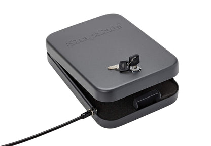 SnapSafe Portable Lock Box for Guns and Valuables – Includes Lock Box, 2 Keys and Patented Security Cable – An Ideal Car Gun Safe – XXL, Black, 11.5 x 8.5 x 2.5 Inches