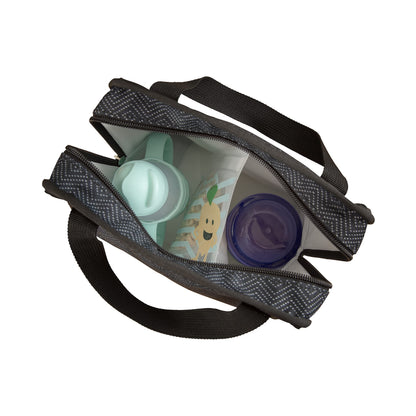 Dr. Brown's Fold & Freeze Bottle Tote, Travel Baby Bottle Insulated Cooler Bag, Store Up to 6 Baby Bottles, Black, BPA Free