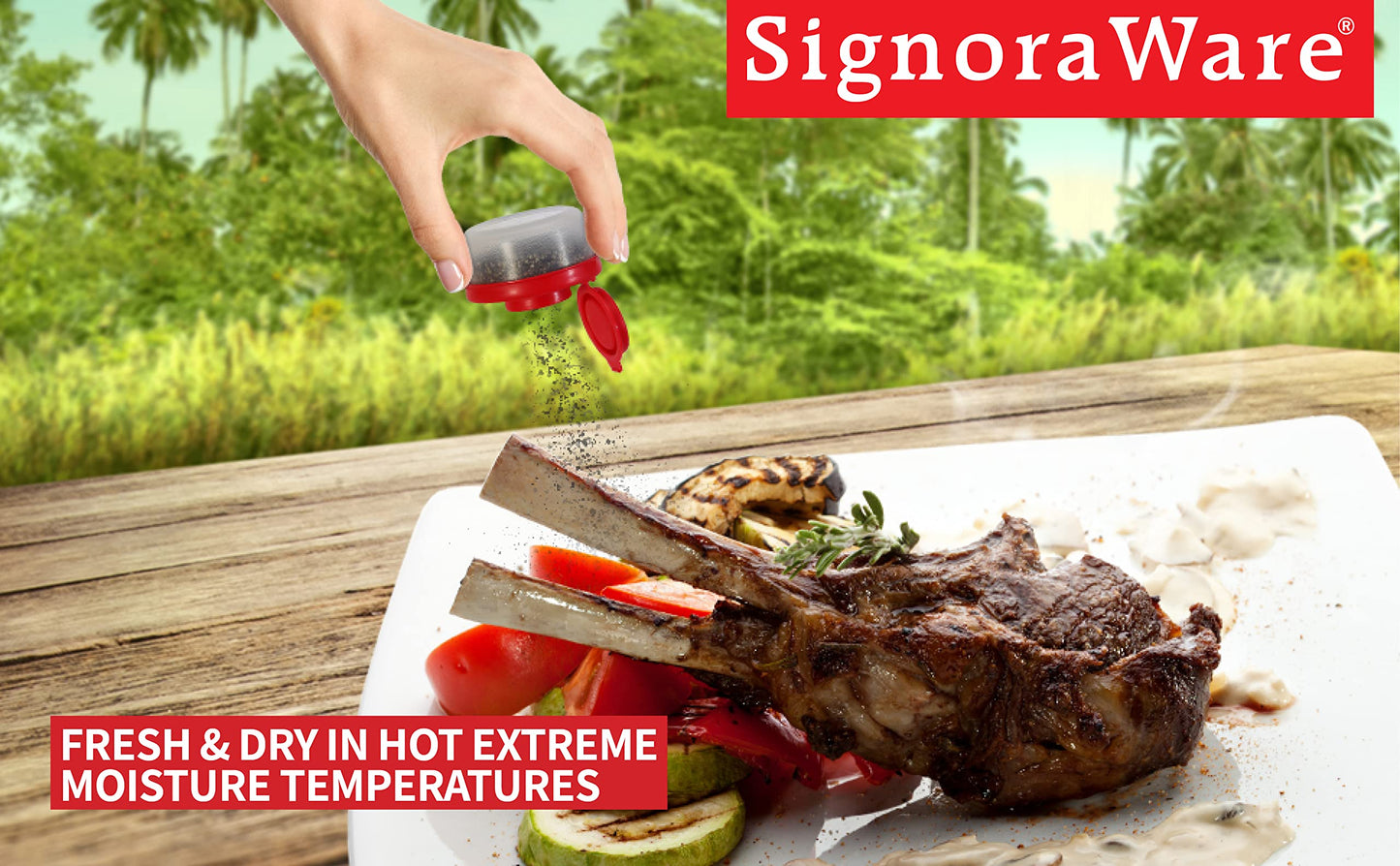 SIGNORAWARE Salt and Pepper Shakers Moisture Proof Mini Salt Shaker to go Camping Picnic Outdoors Kitchen Lunch Boxes Travel Spice Set Clear with colored lids Plastic Airtight Dispenser (Small,3 pack)