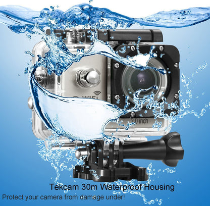 Waterproof Case Compatible with AKASO EK7000/Apexcam M80AIR/Pro Xtreme/SJCAM SJ4000/Dragon Touch Vision3 YF, Waterproof Housing Case for Action Camera with Same Button Position(Watch Install Video)