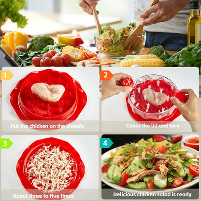 Chicken Shredder Tool Twist Large with Brush,Visible Kitchen Meat Shredder Grinder Machine,Strong Anti-Slip Base,Ergonomic Handle,BPA Free,Suitable for Pork Beef Chicken