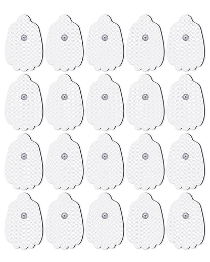 20-Pack TENS Unit Replacement Pads, Long-Lasting Snap Electrodes for 50 Times of Use per Pad, Latex-Free TENS Pads Set Compatible with TENS EMS Devices Using 3.5mm Button Lead Wires