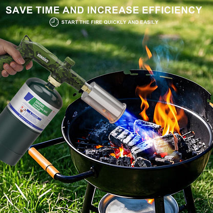 Sondiko Powerful Propane Torch L8010, Sous Vide, Campfire Starter, Adjustable Gas Welding Kit for Searing Steak, BBQ, Gas Welding(Camouflage) Propane Tank Not Included