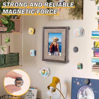 FINDMAG 20Pcs Magnets for Crafts with Adhesive Backing, Round Ferrite Craft Magnet with Adhesive Backing, Flat Ceramic Circle Magnets for Classroom, Building, Fridge, Office - 0.71" D X 0.12" H