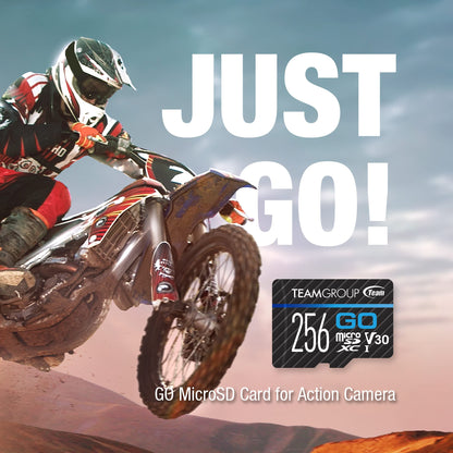 TEAMGROUP GO Card 256GB x 5 Pack Micro SDXC UHS-I U3 V30 4K for GoPro & Drone & Action Cameras High Speed Flash Memory Card for Outdoor Sports, 4K Shooting, Nintendo-Switch TGUSDX256GU368