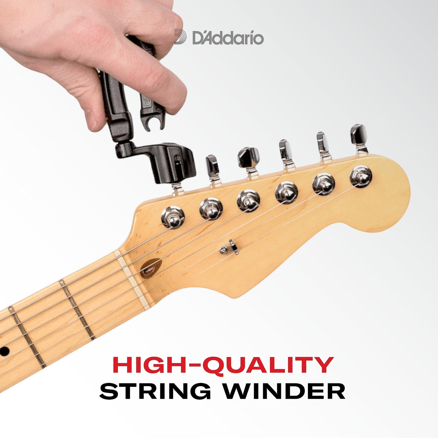 D'Addario Accessories Pro-Winder Guitar String Winder, Cutter, Bridge Pin Puller - All in One Guitar Tool - Black