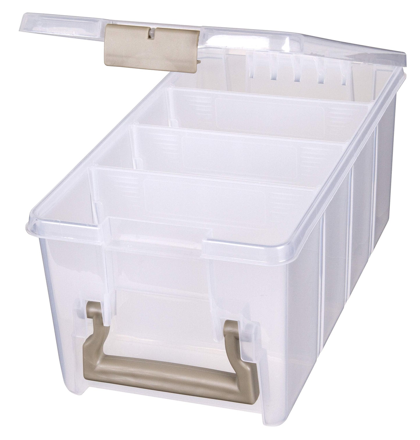 ArtBin Semi Satchel Portable Craft Organizer with 3 Dividers - Clear Plastic Storage Case for Art & Craft Supplies