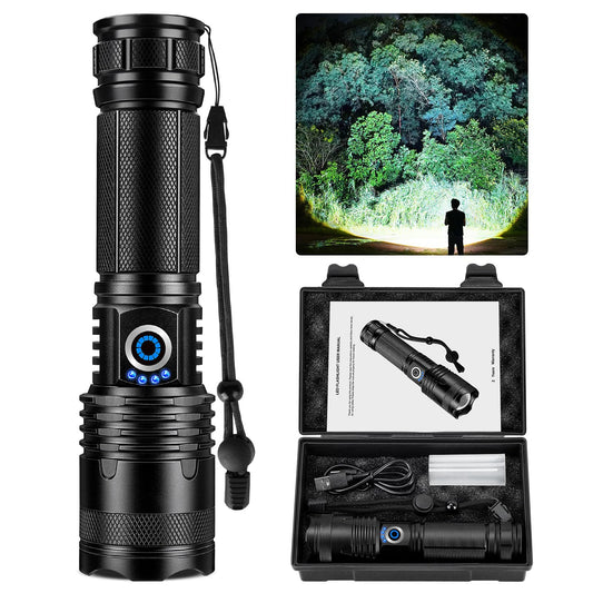 Sigoobal Flashlights High Lumens, 99,000 Lumens LED Flashlight Rechargeable, 5 Modes, Adjustable Beam & 12H Running Time, Powerful and Bright Flash Light for Home/Camping, IPX6 Waterproof