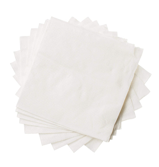Crystalware, 500 Pack White Beverage Paper Napkins, 1 Ply Cocktail Napkins, For Restaurant, Bar or Home use