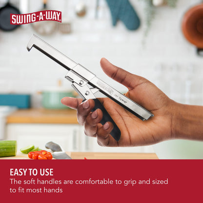 Swing-A-Way Comfort Grip Jar Opener, 7.5-Inch, Adjustable Multifunctional Stainless Steel Can Opener with Gripper, Arthritis Friendly Soft Rubber Grip Handle, Kitchen Accessories (Black)