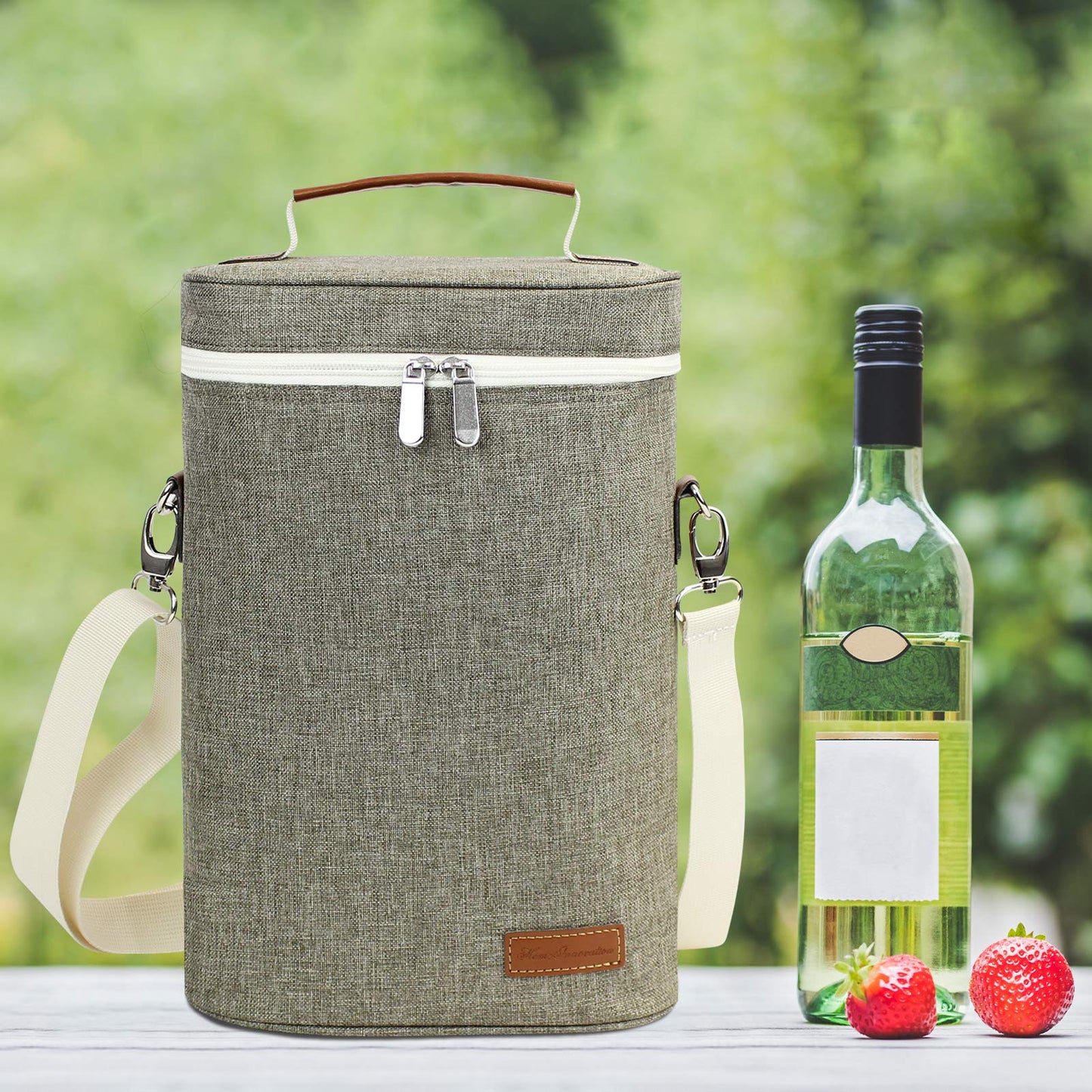 ZORMY 2 Bottle Insulated Wine Carrier Bag for Travel, Wine Carrier Tote Cooler Bag with Shoulder Strap & Corkscrew Opener, Perfect Wine Lover's Gift, Great for Picnics and Outdoor Entertaining