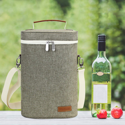 ZORMY 2 Bottle Insulated Wine Carrier Bag for Travel, Wine Carrier Tote Cooler Bag with Shoulder Strap & Corkscrew Opener, Perfect Wine Lover's Gift, Great for Picnics and Outdoor Entertaining
