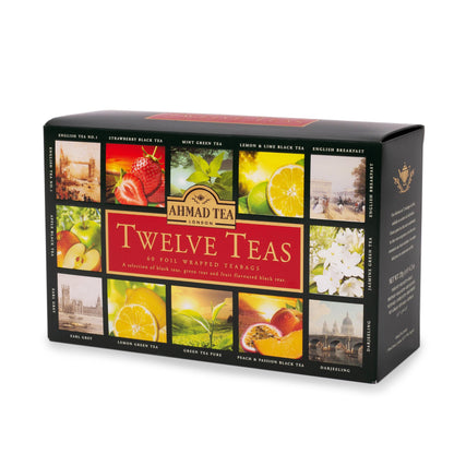 Ahmad Tea Variety Gift Box, 60 Foil Enveloped Teabags, Twelve Teas, 1 Count