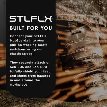 STLFLX - MetGUARDZ Replacement Straps, Replacement Straps for Pull-On Safety Boots and Shoes, Metatarsal Guard Straps, 4 Adjustable Straps per Set