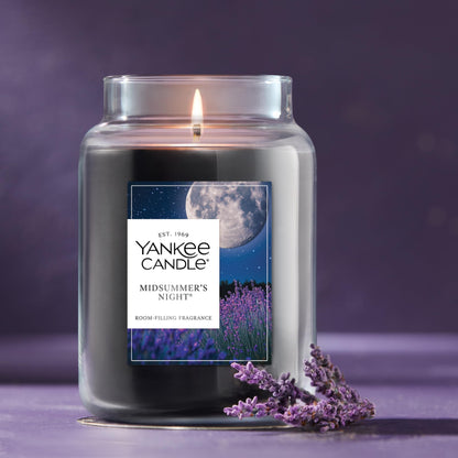 Yankee Candle Large Jar Scented Candle with up to 150 Hour Burn Time, Premium Plant Wax Blend for Consistent Burn, 22 oz Jar Candle with Room Filling Fragrance, Midsummer's Night