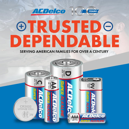 ACDelco 40-Count Double AA Batteries, Maximum Power Super Alkaline Battery for Home and Office, 10-Year Shelf Life, Reclosable Packaging