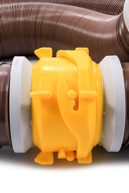 Camco Revolution Sewer Hose Kit with 360 Degree Swivel Fittings and 4-in-1 Elbow Adapter, Universal Fit, 20 Feet (39634)