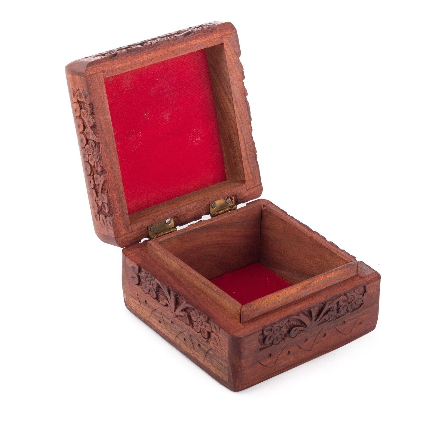StarZebra Hand Carved Wooden Jewellery Box from India