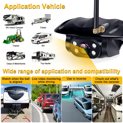 RV Backup Camera Wireless Easy Install: Plug & Play for Furrion Pre-Wired RVs - 7″ HD Touch Key Monitor, 1080P DVR, 4-Channel Split-Screen, Night Vision, IP69K Waterproof AMTIFO A7