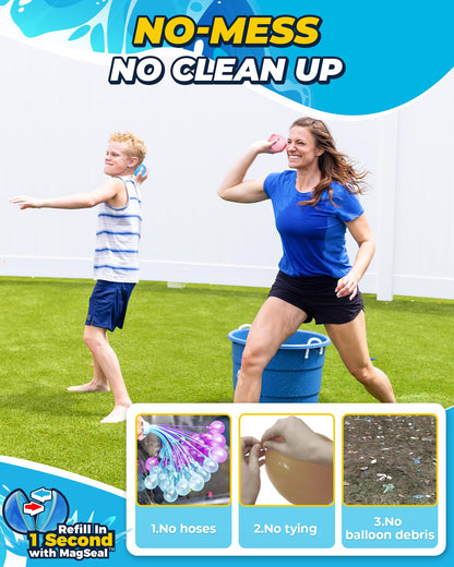 SOPPYCID Reusable Water Balloons Magnetic: Water Balloons for Kids Adult - Summer Outdoor Pool Beach Toys - 12 Pack Soft Water Bombs - Quick Fill Self Sealing Water Balls