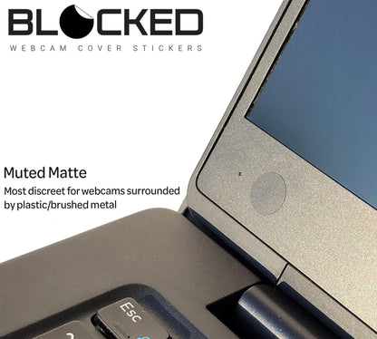 Stackable Webcam/Camera Vinyl Covers | 95 Low-Tack Restickable Webcam Sticker | 5-Sizes | Black 95-Pack (Muted Matte)