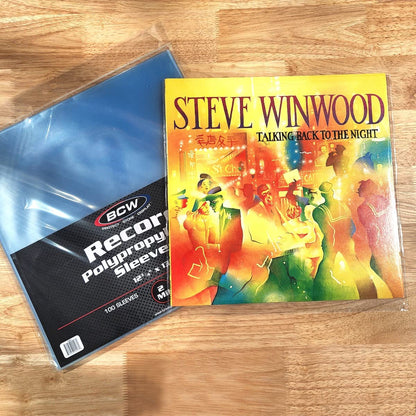 BCW 33 RPM Record Sleeves - 100 ct | Polypropylene Vinyl Record Outer Sleeves | 2 mil Thickness | Vinyl Record Album Protectors