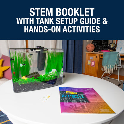 Tetra Crescent STEM Aquarium Kit 3 Gallons, Curved-Front Fish Tank with LEDs and STEM Activity Guide