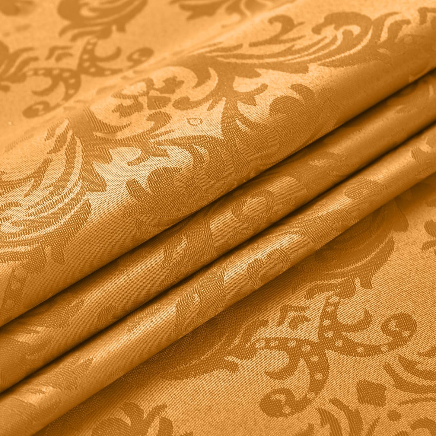 SASTYBALE Amber Rectangle Jacquard Tablecloth, Spill Wrinkle Proof Damask Table Cloth for Rectangle Tables, Rectangular Harvest Fall Inddor Outdoor Tablecloths, 60x 102 Inch Amber