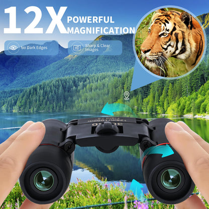ZIYOUHU Compact 30x60 Binoculars for Adults,Suitable for Adults and Children Bird Watching Travel Sightseeing, Waterproof Lightweight Small Binoculars, with Clear Low-Light Vision