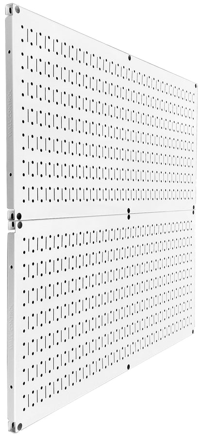Wall Control Pegboard Rack Home & Garage Tool Storage & Organization White Metal Pegboard Pack - Two 32-Inch x 16-Inch White Steel Peg Board Panels