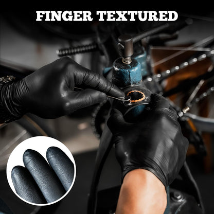 TitanFlex Disposable Nitrile Exam Gloves, 6-mil, Black, XL 100-ct Box, Heavy Duty, for Cooking, Mechanics, Latex Free, Food Safe Rubber for Food Prep
