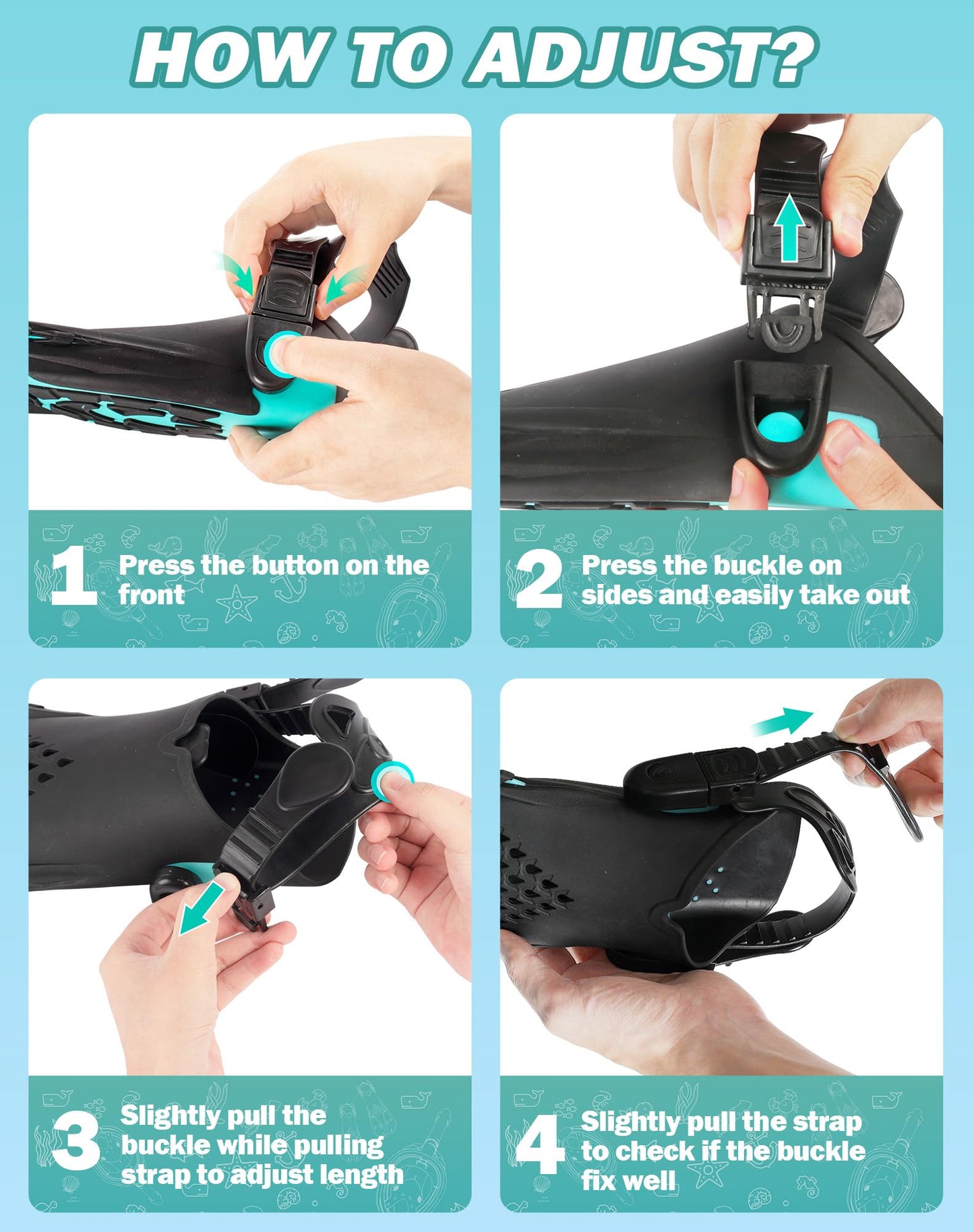 Viginsul Mask Fins Snorkeling Gear for Adults, Full Face Snorkel Mask & Adjustable Swim Fins Snorkel Set, Panoramic View Snorkel Mask Dry Top Anti-Fog Anti-Leak