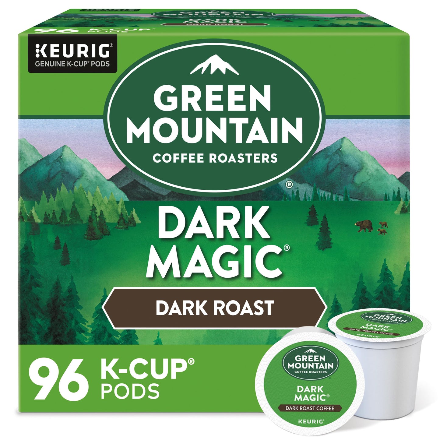 Green Mountain Coffee Roasters Dark Magic Coffee, Keurig Single-Serve K-Cup pods, Dark Roast, 96 Count