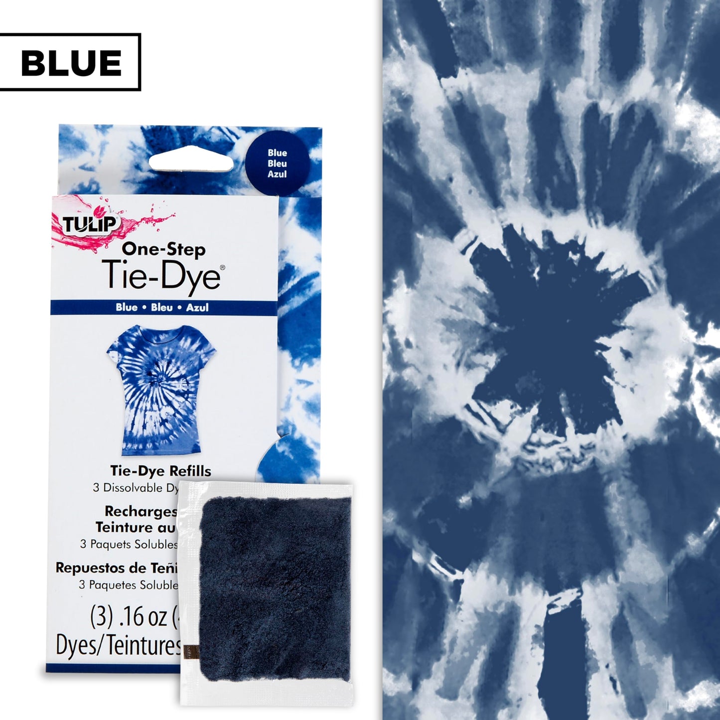 Tulip One-Step Tie-Dye Kit Tulip Fabric Dye Open Stock 29034 Fdy Refill Blue