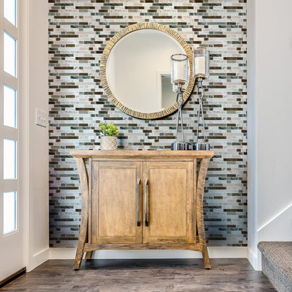 Yipscazo 10 Sheets Peel and Stick Backsplash for Kitchen Wall, 12''x12'' Waterproof Stick on Backsplash Smart Tiles for Bathroom,Removable Backsplash Wall Tiles in Brown