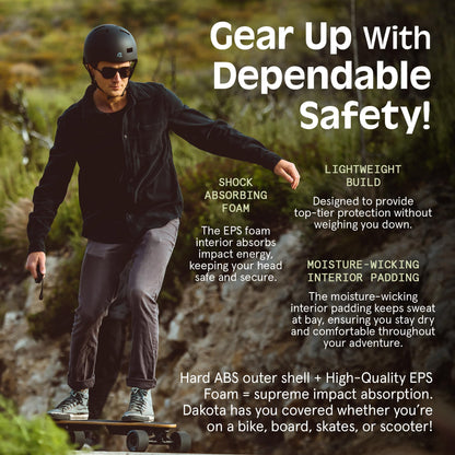 Retrospec Dakota Bicycle / Skateboard Helmet for Adults - Commuter, Bike, Skate, Scooter, Longboard & Incline Skating - Highly Protective & Premium Ventilation- Large - Matte Black, 4271