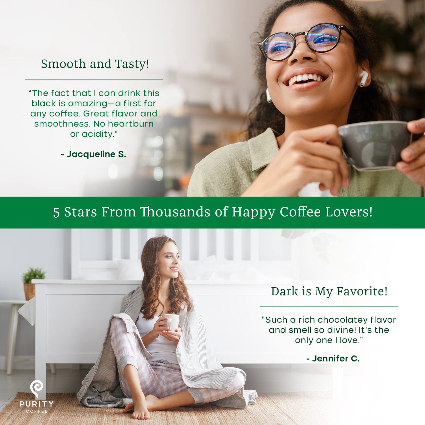 Purity Coffee EASE Dark Roast Low Acid Organic Coffee - USDA Certified Organic Specialty Grade Arabica Single-Serve Coffee Pods - Third Party Tested for Mold, Mycotoxins and Pesticides - 12 ct Box