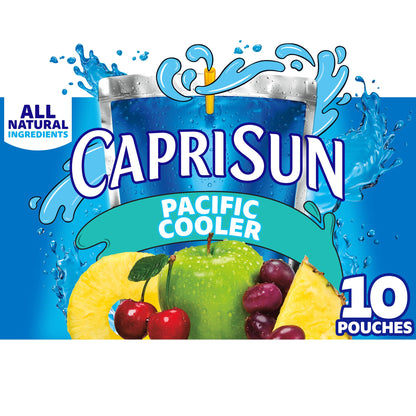 Capri Sun Pacific Cooler Mixed Fruit Flavored Juice Drink Blend, 10 ct Box, 6 fl oz Pouches