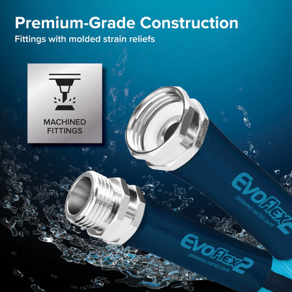 Camco EvoFlex2 25-ft Drinking Water Hose - RV Drinking Water Hose Reinforced with Fabric & Ultra Lightweight - Contains No Lead, No BPA & No Phthalate - Abrasion Resistant (22577)