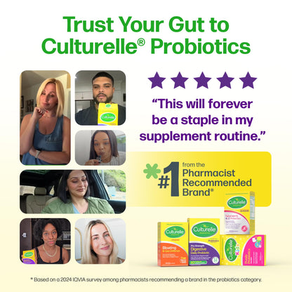 Culturelle Pro Strength Daily Probiotics For Digestive Health (2 Month Supply) with Prebiotics for Women & Men, Supports Occasional Diarrhea, Gas & Bloating, Gluten & Soy Free, 60 Count