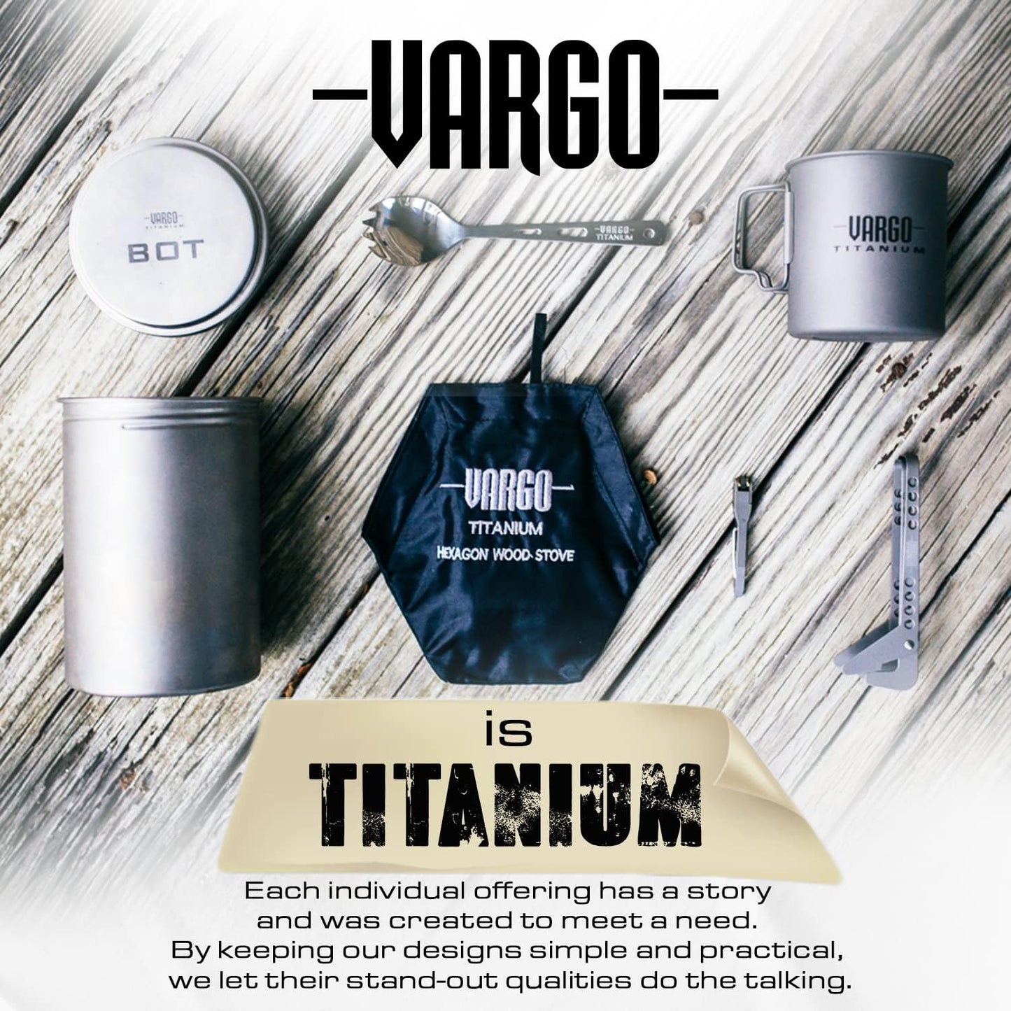 Vargo Titanium Hexagon Wood Stove | Collapsible Portable Wood Burning Stove | Ultra Lightweight Compact Wood Stove for Backpackers & Outdoor Explorers T-415