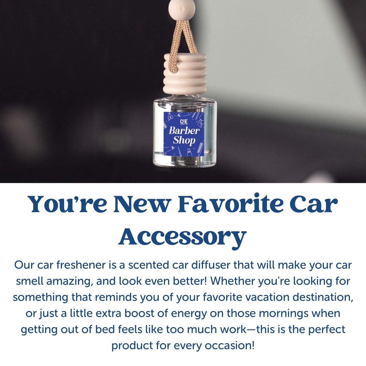 CANDECraftCo Car Air Hanging Fragrance Oil, Car Auto Freshener for Essential Oils, Scents Fragrance Aromatherapy Automobile Diffuser, Long Lasting (Fresh Linen)