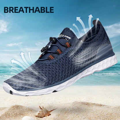 DOUSSPRT Men's Water Shoes Quick Drying Sports Aqua Shoes Blue Size 8.5