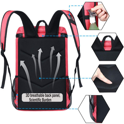FORICH Soft Cooler Backpack Insulated Waterproof Cooler Bag Leak Proof Portable Backpacks to Work Lunch Travel Beach Camping Hiking Picnic Fishing Beer for Men Women (Watermelon Red)