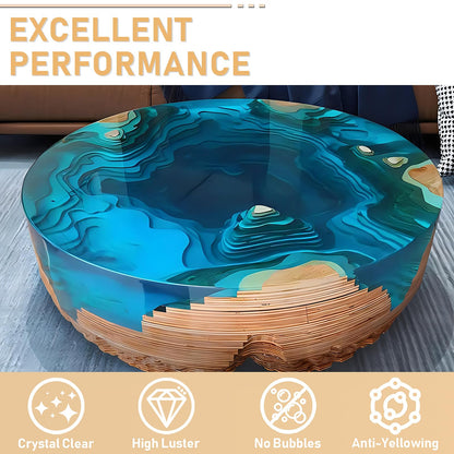 Puduo Epoxy Resin Kit 72OZ，Newly Formulated Crystal Clear Epoxy Resin，Strong, Bubble-Free, Anti-Yellowing Art Resin That，Suitable for Casting, DIY, Molds, Jewelry, Easy to Mix 1:1 Ratio