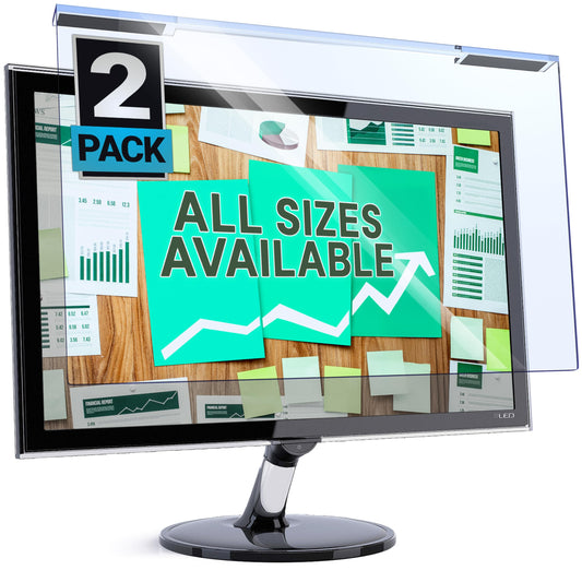VINTEZ Blue Light Screen Protector for 27 Inch Computer Monitor and Laptop – Anti-UV Blue Light Blocking Film for Desktop PC, Eye Protection Filter, 24" x 14", 2 Pack