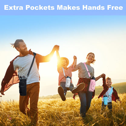 RRegeny Water Bottle Holder with Strap for Hydroflask 32oz 40oz, Carrier Sling Bag with Phone Pocket Sleeve for Men Women Hiking Camping Travelling（black24/32oz）